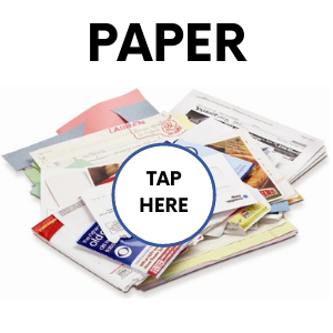 Paper. Links to more info on recycling paper