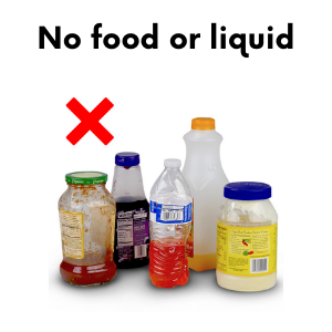 No recycling for food or liquid