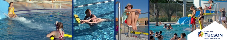Photos of people swimming.