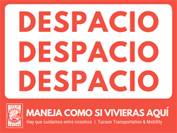 Slow Down Yard Sign in Spanish Despacio three times with red background.png