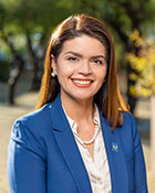 Mayor of Tucson Regina Romero in a blue blazer