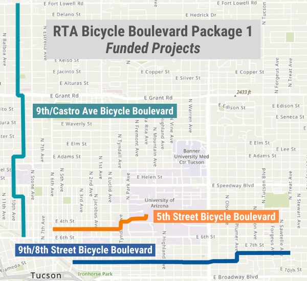 Bicycle boulevard map