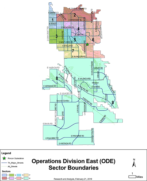 Sector map of TPD Operations Division East