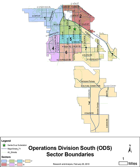 Sector map of TPD Operations Division South